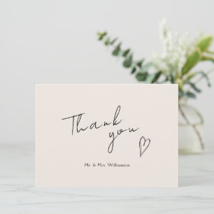 Minimalist Modern Wedding Flat Thank You Card