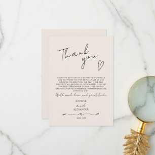 Minimalist Modern Wedding Flat Thank You Card