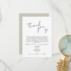 Minimalist Modern Wedding Flat Thank You Card
