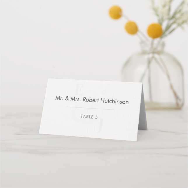 Minimalist Modern Wedding | Folded Seating Tent Place Card (Front)
