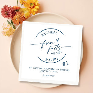 Minimalist Modern Wedding Fun Facts Napkin