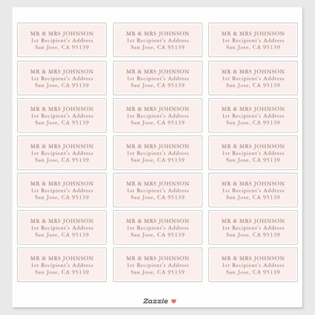 Minimalist Modern Wedding Guest Address Labels  (Sheet)