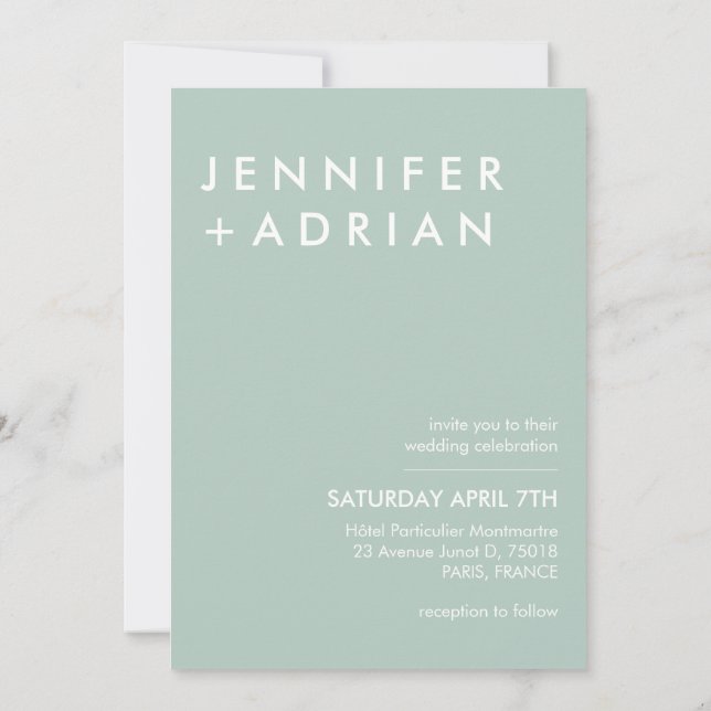 Minimalist Modern Wedding Invitation (Back)