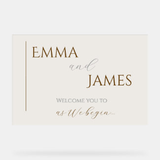 Minimalist Modern Wedding Invitation Acrylic Sign