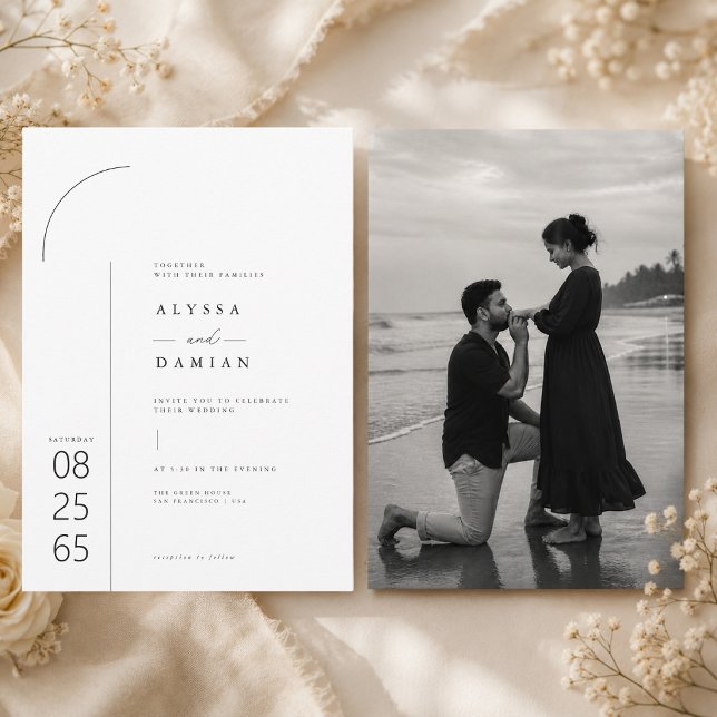 Minimalist Modern Wedding Invitation with photo (Creator Uploaded)