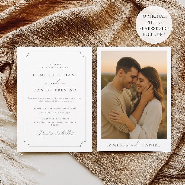 Minimalist Modern Wedding Invitation with Photo (Creator Uploaded)