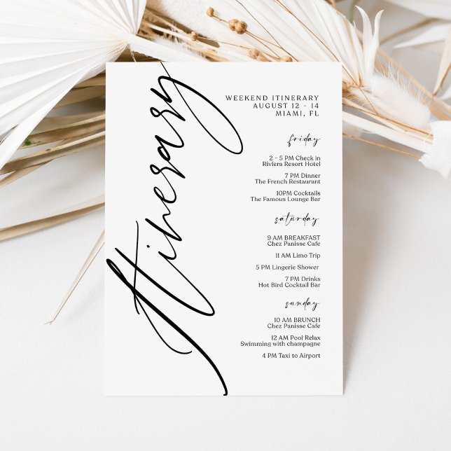 Minimalist Modern Wedding Itinerary Invitation (Creator Uploaded)