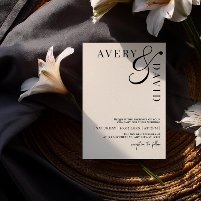 Minimalist Modern Wedding Monochrome Photo Invitation (Creator Uploaded)