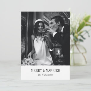 Minimalist Modern Wedding Photo Chic Christmas Holiday Card