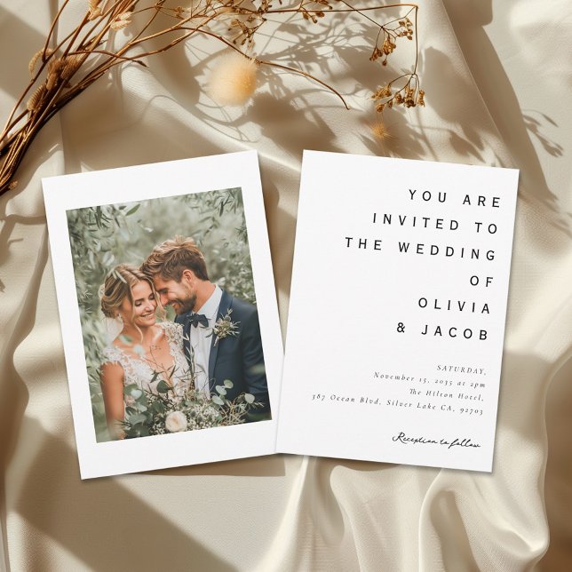 Minimalist Modern Wedding Photo Invitation (Creator Uploaded)