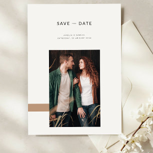 Minimalist Modern Wedding Photo Save The Date