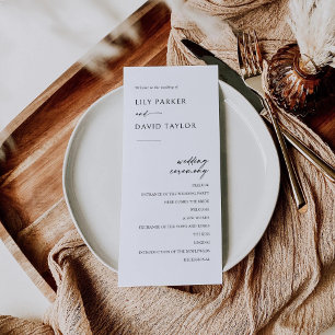 Minimalist Modern Wedding Program Programme