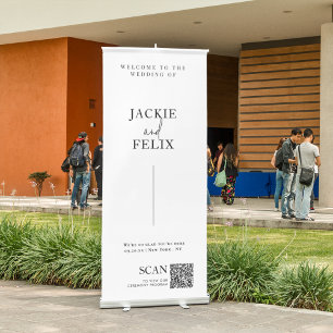 Minimalist Modern Wedding Program Welcome Retractable Banner