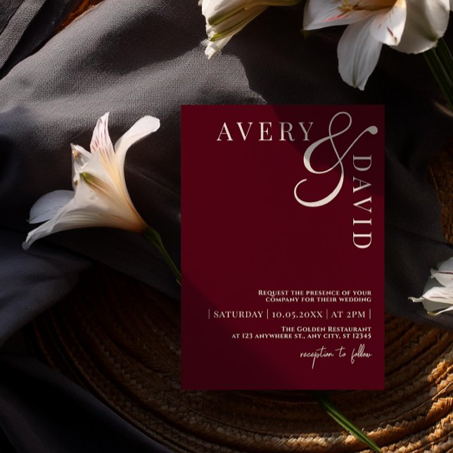 Minimalist Modern Wedding Red Photo Invitation (Creator Uploaded)