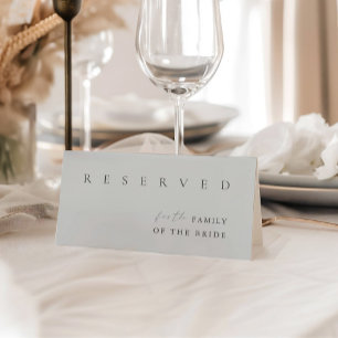 Minimalist Modern Wedding Reserved Table Tent Sign