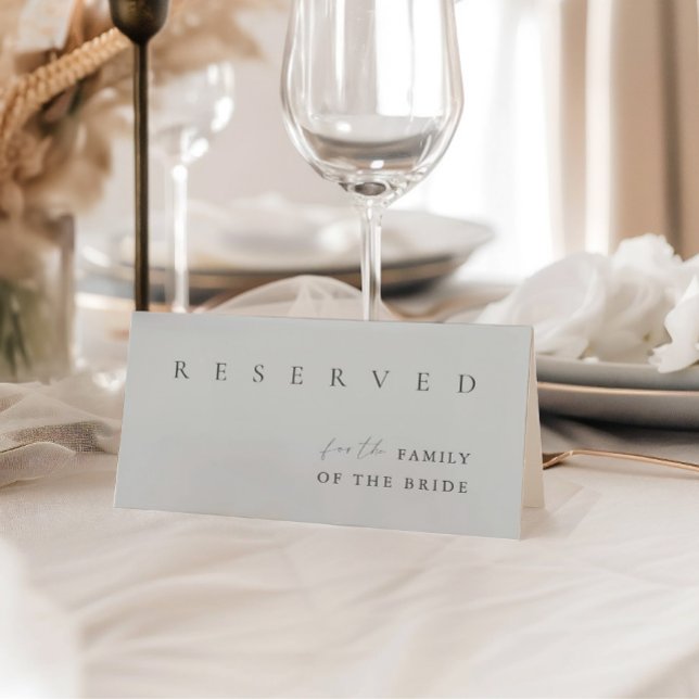 Minimalist Modern Wedding Reserved Table Tent Sign (Minimalist Modern Wedding Reserved Table Tent Sign)