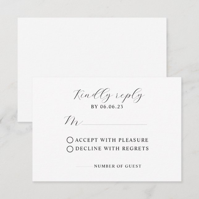 Minimalist Modern Wedding RSVP Card (Front/Back)