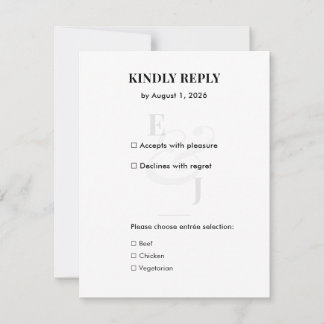 Minimalist Modern Wedding RSVP Card with QR Code