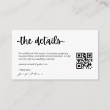 Minimalist Modern Wedding RSVP Details QR Code