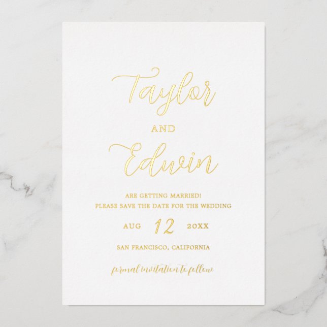 Minimalist Modern Wedding Save the Date (Front)