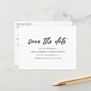 Minimalist Modern Wedding Save the Date Announcement Postcard