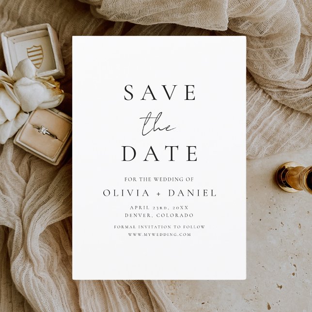 Minimalist Modern Wedding Save the Date Card (Creator Uploaded)
