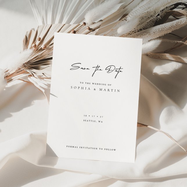 Minimalist Modern Wedding Save the Date Card (Creator Uploaded)