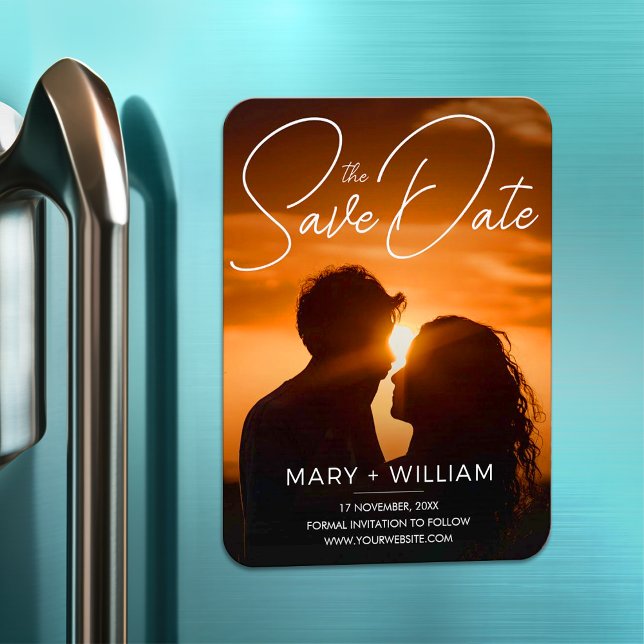 Minimalist Modern Wedding Save The Date Photo  Magnet (Creator Uploaded)