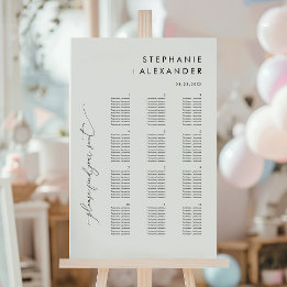 Minimalist Modern Wedding Seating Chart Foam Board