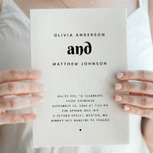 Minimalist Modern Wedding   Simple Elegant Photo Invitation