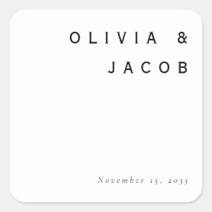 Minimalist Modern Wedding Square Sticker