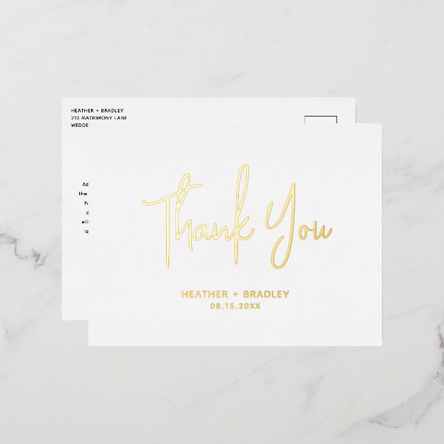Minimalist Modern Wedding Thank You Card (Front/Back)