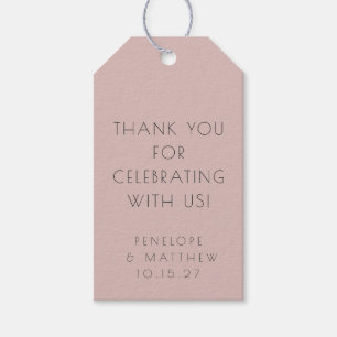 Minimalist Modern Wedding Thank You Dusty Blush Gift Tags