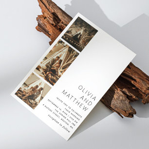 Minimalist Modern Wedding   Three Photo Clean Invitation