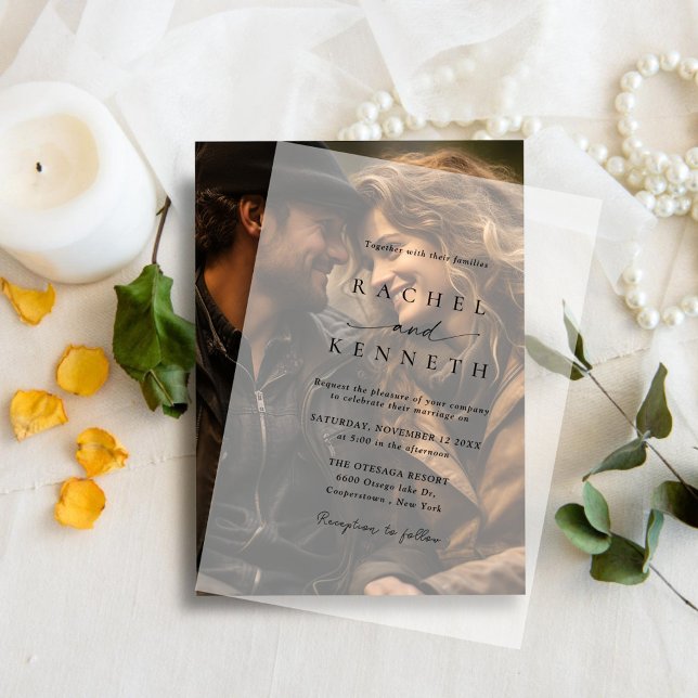 Minimalist Modern Wedding Vellum Invitations (Creator Uploaded)