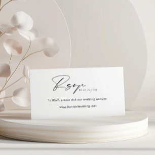 Minimalist Modern Wedding Website RSVP  Enclosure Card
