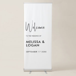 Minimalist Modern Wedding Welcome Retractable Banner