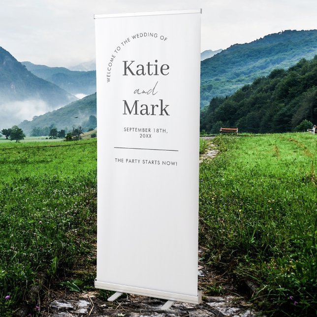 Minimalist Modern Wedding Welcome  Retractable Banner (Minimalist Modern Wedding Welcome Retractable Banner)