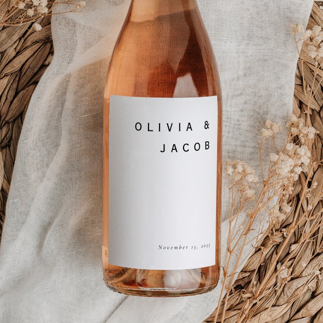 Minimalist Modern Wedding Wine Label (Creator Uploaded)