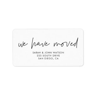 Minimalist modern We've moved return address Label