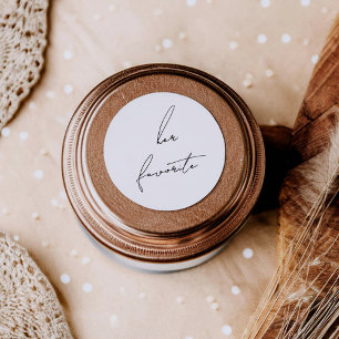 Minimalist Modern & Whimsical Her Favourite Classic Round Sticker