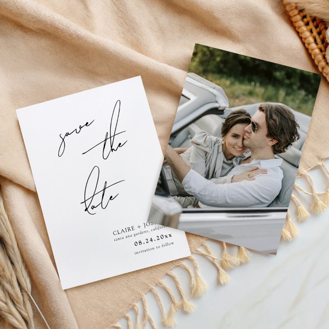 Minimalist Modern & Whimsical Script Save the Date Invitation (Creator Uploaded)