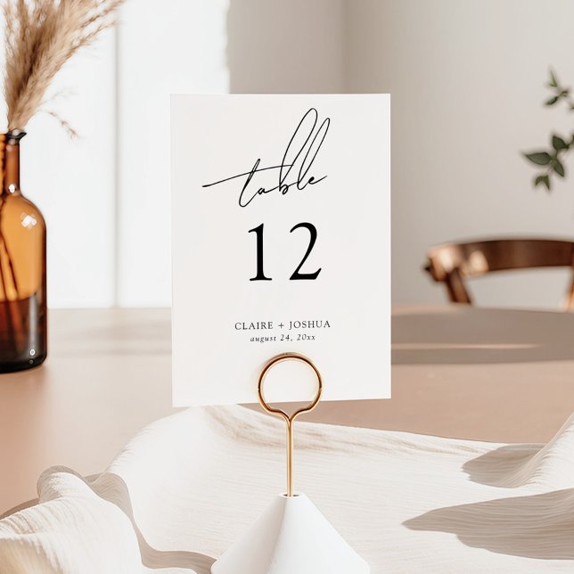 Minimalist Modern & Whimsical Script Table Number (Creator Uploaded)