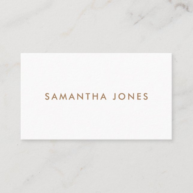 Minimalist Modern White Business Card (Front)