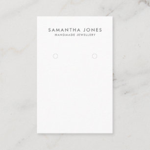 Minimalist Modern White Earrings Jewellery Display Business Card