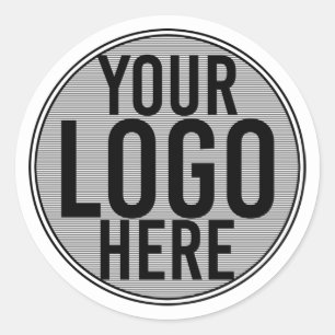 Minimalist Modern White Logo Custom Business Classic Round Sticker