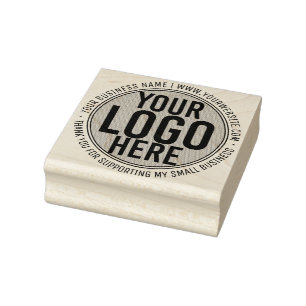 Minimalist Modern White Logo Custom Business Rubber Stamp