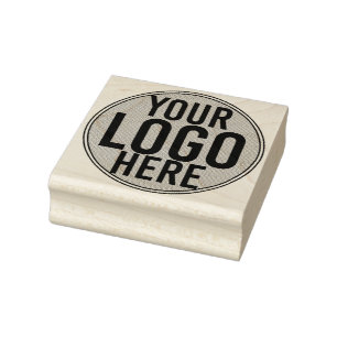 Minimalist Modern White Logo Custom Business Rubber Stamp