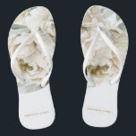 Minimalist Modern White Peonie Floral Watercolor Flip Flops<br><div class="desc">minimalist modern white peonie watercolor floral design is the perfect bridal shower favors for guests. Wow your bridesmaids and friends with the perfect bachelorette gift ideas. The pretty flowers are cute, feminine and modern and are the perfect matching gift for all your bridal shower guests. Whether you're planning the perfect...</div>
