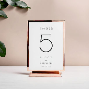 Minimalist Modern White Simple Wedding Custom Table Number